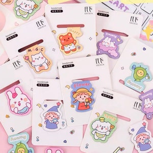 Kawaii Magnetic Bookmarks. 9 Cute Designs. Stationery Gifts