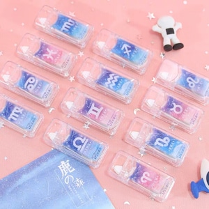 Cinta correctora del zodiaco. Colección de 12 signos. Coleccionables de regalo de papelería Kawaii