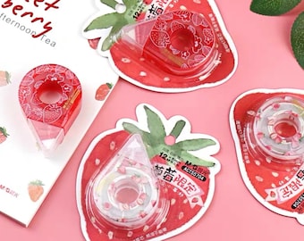 Strawberry Correction Tape. Cute Stationery Gifts