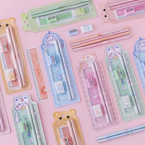 Set de regalo de papelería de 5 artículos. Animales de dibujos animados lindo kawaii