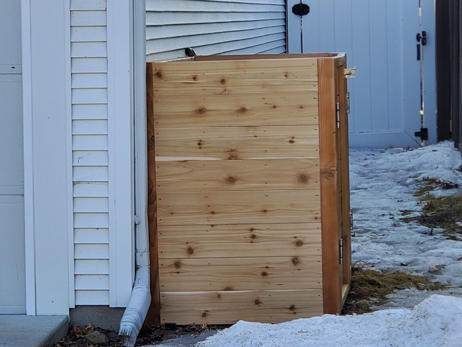 Garbage Can Outdoor Enclosure 100 Cedar With Stainless Steel Etsy