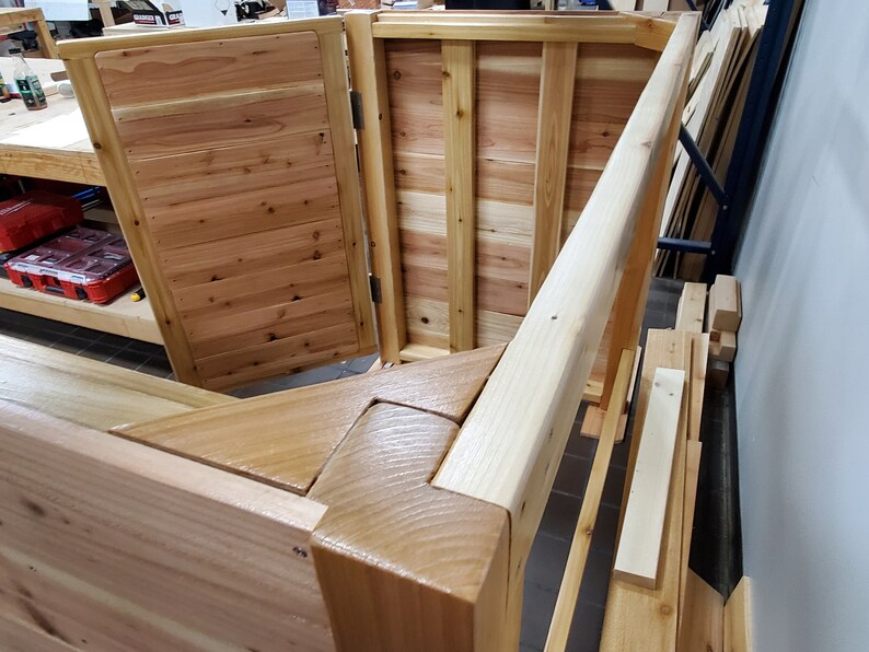 Garbage Can Outdoor Enclosure 100 Cedar With Stainless Steel Etsy