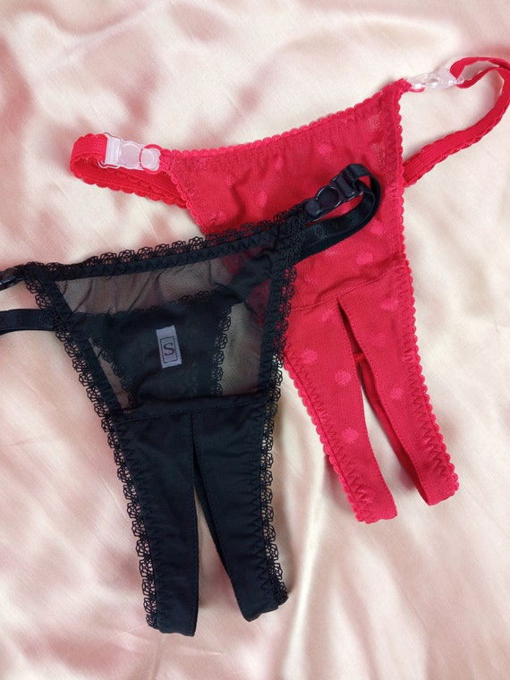 Crotchless Panties Set of 2, Plus Size Crotchless Panties, Open Crotch Thong,  Open Butt Lingerie, Mesh Panties, Sexy Panties -  Canada