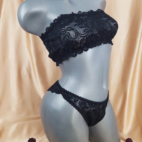 goth plus size women lace lingerie in brazilian style available in different colors and sizes - special lingerie for every woman