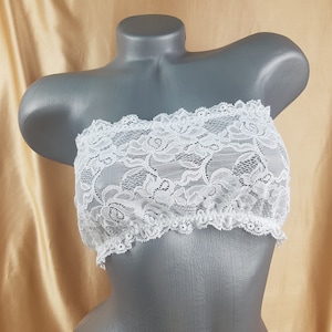 Bridal Lingerie, White Strapless Bra, Bridesmaid Lingerie, Floral Bra, Wedding Bra, Wedding Lingerie, Gift For Bride, Bachelorette