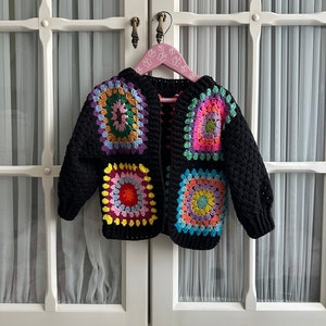Crochet Baby and Kids Cardigan, Kids Crochet Sweater, Granny Square Child Cardigan, Knit Baby Cardigan, Crochet Baby Clothes, Knit Sweater