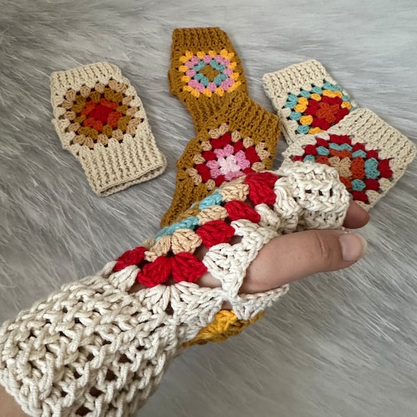 Hand Knit Fingerless Gloves, Knitted Gloves for the Winter Season, Hand Accessories for Women, Handmade Crochet Fingerless Gloves/Mittens