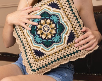 Colorful Crochet Pillow Case, Crochet Pillow Cover, Knitted Pillow Case, Crochet Cushion Cover, Handmade Pillow Case, Handmade Crochet Decor