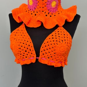orange-crochet-bikini-set-crochet-halter-bikini-top-crochet-bra-top