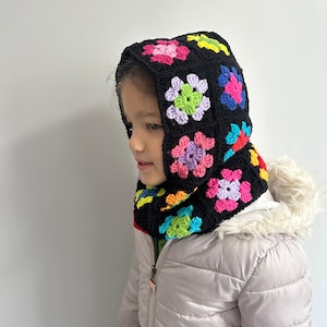 Kids Balaclava, Child Knitting Balaclava, Toddler And Children&#39;s Granny Square Hats, Hand Knitted Winter Hat, Crochet Ski Face Mask,