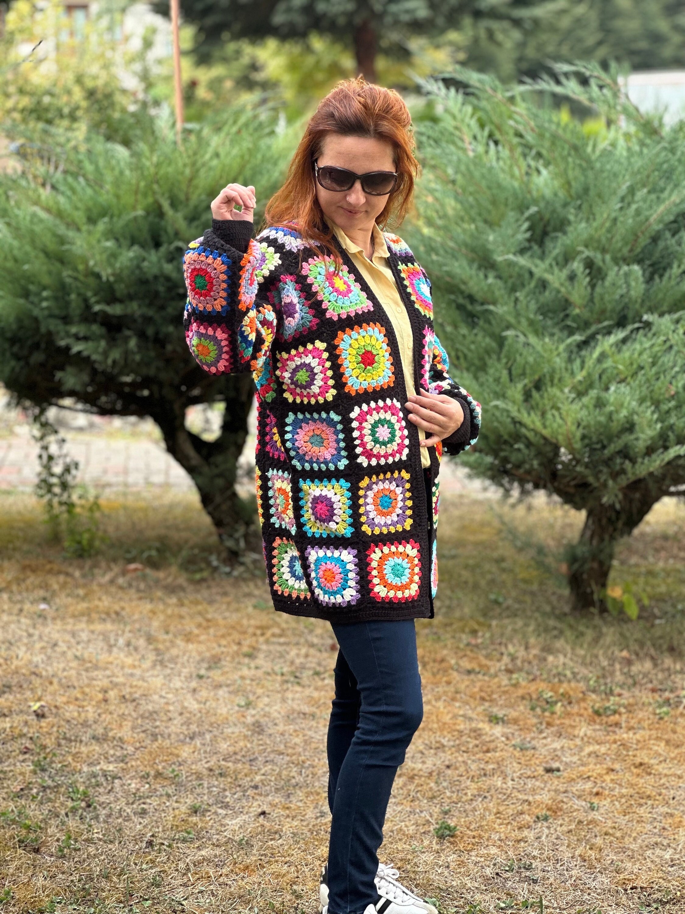Granny Square Crochet Cardigan, Afghan Crochet Cardigan, Plus Size Knitted Cardigan, Handmade Crochet Cardigan, Vintage Crochet Cardigan - Etsy Granny Square Crochet Cardigan, Afghan Crochet Cardigan, Plus Size Knitted Cardigan, Handmade Crochet Cardigan, Vintage Crochet Cardigan - Etsy