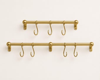 Solid brass hanging rail (all hardware and S hooks included)
