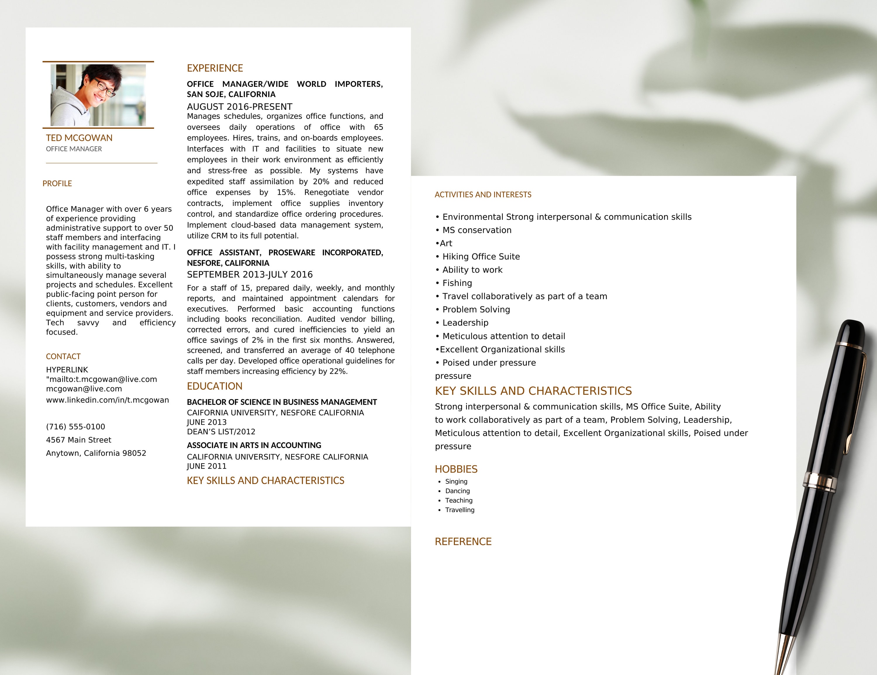 Modern Executive Resume Template 2022 | Manager Resume Template for ...