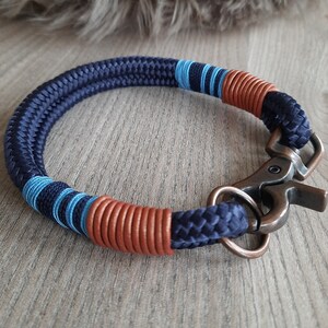 Tauleine, dog leash, lead leash, puppy leash, dog collar, dark blue, light blue, adjustable image 5