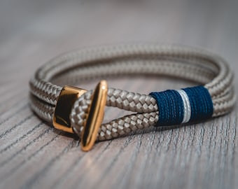 Bracelet, toggle clasp, rope, gift, Mother's Day, beige, blue, black