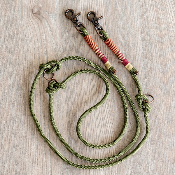 Tauleine, dog leash, lead leash, puppy leash, dog collar, green, adjustable