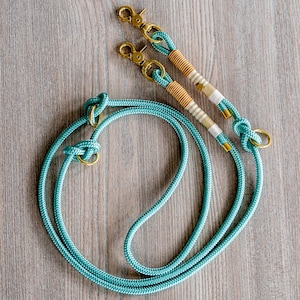 Tauleine, Hundeleine, Führleine, Welpenleine, Hundehalsband, türkis, verstellbar