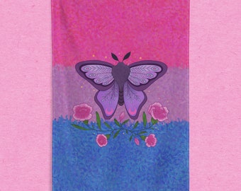 Cottagecore aesthetic Bisexual pride moth flag | Bi flag | Pride flag