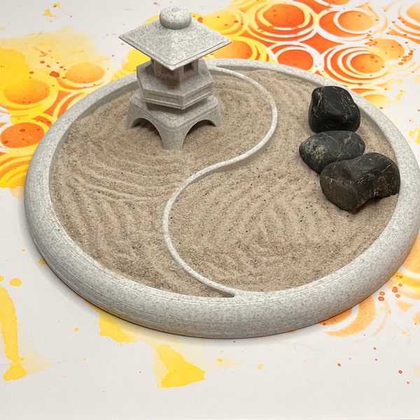 Zen Tuinset | bureau miniatuur tuin | Zen zandtuin voor bureau