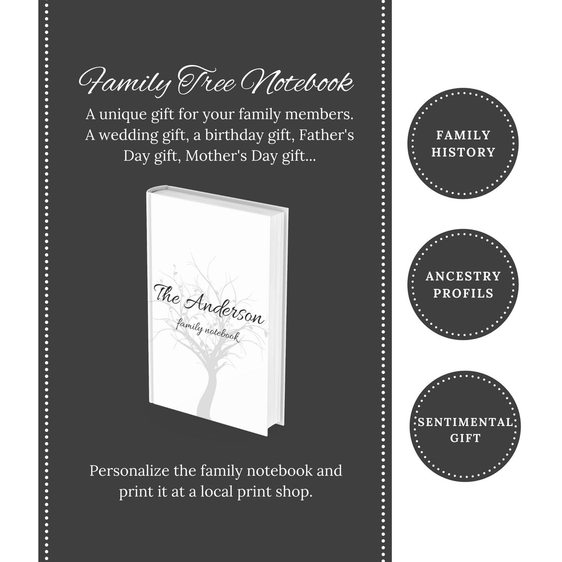 Family Tree Book... Custom Family Tree Notebook. Family Etsy