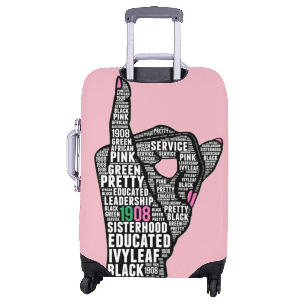 Pretty Pink and Green Luggage Cover 