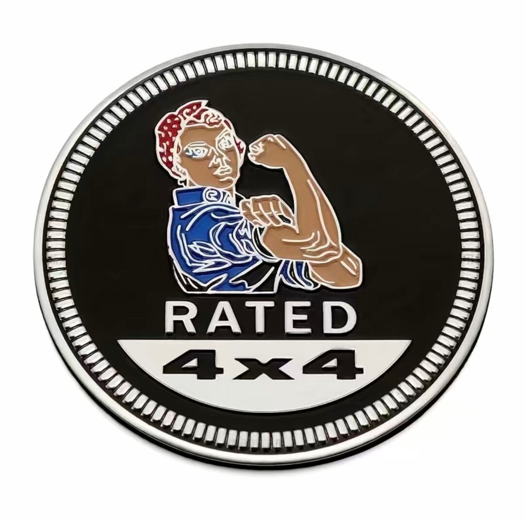 Jeep Badge Emblem Decal Metal Rosie the Riveter Rated 4x4 - Etsy