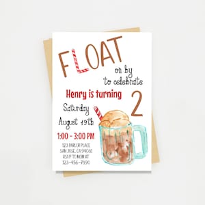 Root Beer Float Invitation | Ice Cream Float Invite | Summer Birthday Party | Invitation Template | Instant Download