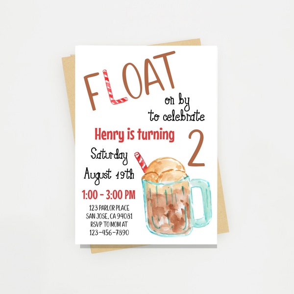 Root Beer Float Invitation | Ice Cream Float Invite | Summer Birthday Party | Invitation Template | Instant Download