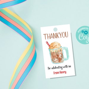 Root Beer Float Favor Tag | Ice Cream Thank You Tag | Root Beer Gift Tag | Editable Favor Tag Template | Instant Download