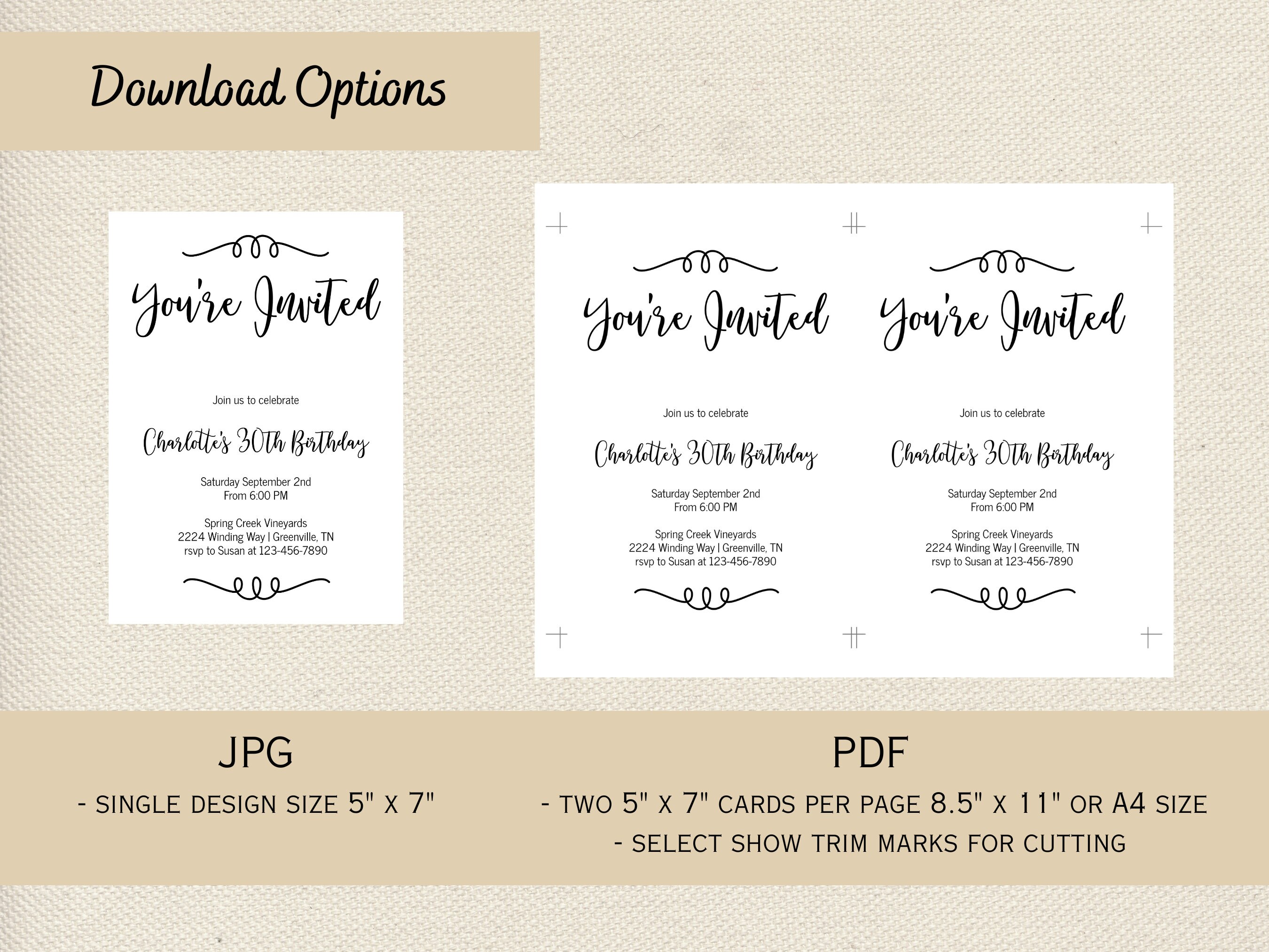 You're Invited Party Invitation Simple Birthday Invitation Minimalist ...