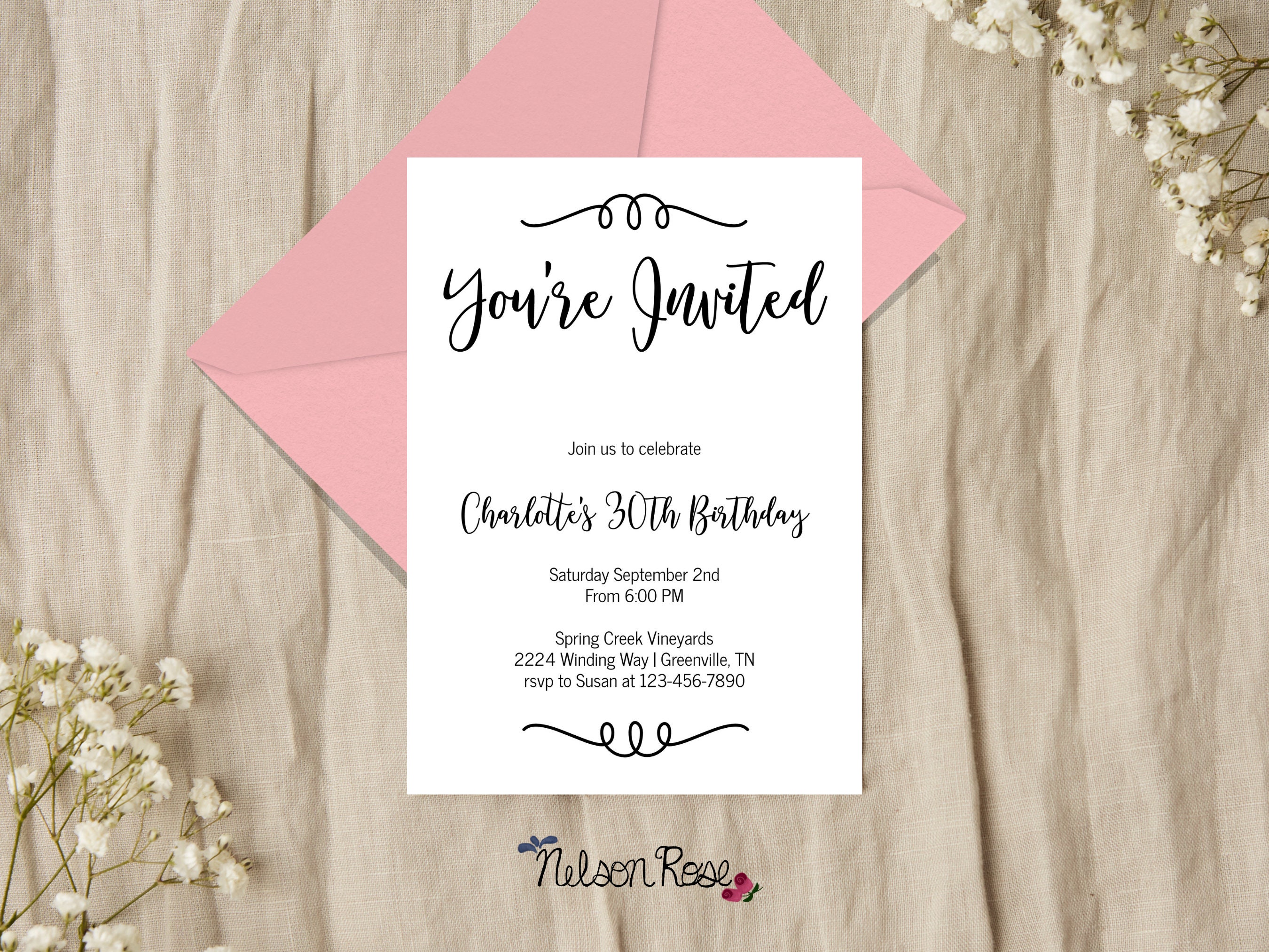 You're Invited Party Invitation Simple Birthday Invitation Minimalist ...