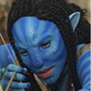 Avatar Navi Cat Foam Latex Prosthetic Mask Navi Makeup for Halloween Cosplay