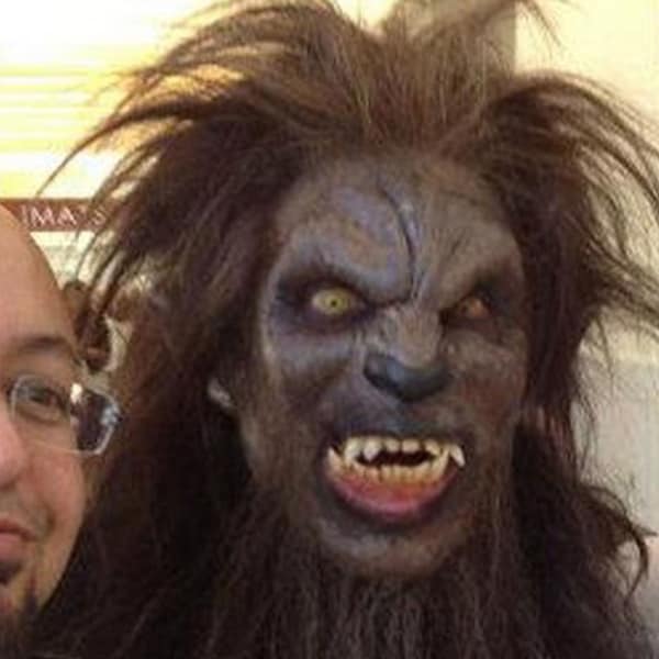 FREE Hair - Werewolf Wolfman Foam Latex Prosthetic Unpainted Mask - Additional Ears & Makeup Available
