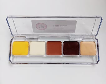 Mileena Inspired Mortal Combat Rubber Mask Grease Paint Makeup Palette Kit Cosplay