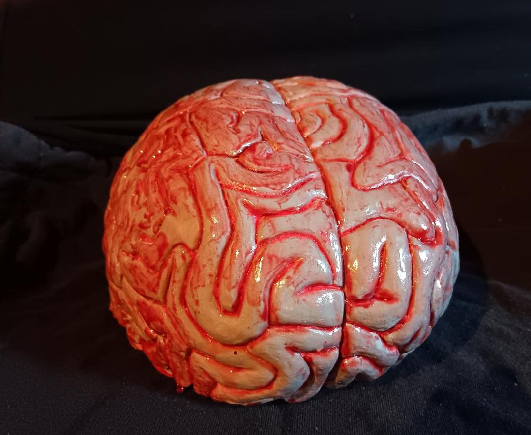 BIG BRAIN Latex Haunted House Prop Halloween - Painted or Paint Your ...