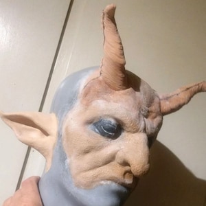 Krampus Demon Goblin Troll Leprechaun Cosplay Foam Latex Prosthetic Face with Optional Horns and Ears