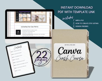 Canva Crash Course: Workbook Template Guide for Beginners (Digital Download, MRR+PLR
