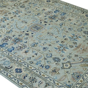 9x12 Grey Oushak Persian Wool Rug Hand Knotted Oriental Rug Large Size