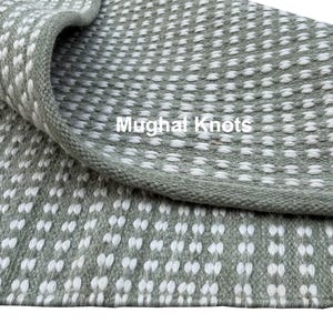 Sage Green Rug - 8X10 Modern Hand Woven Flatweave - High Quality Indoor-Outdoor Area Rug, Custom Sizes Available