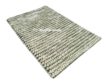 Chunky Green Hand Woven Wool Rug | 9x12 Bespoke Area Rug