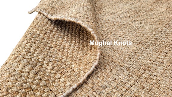 Handmade Jute Area Rug | Eco-Friendly Woven Decor, Custom Size