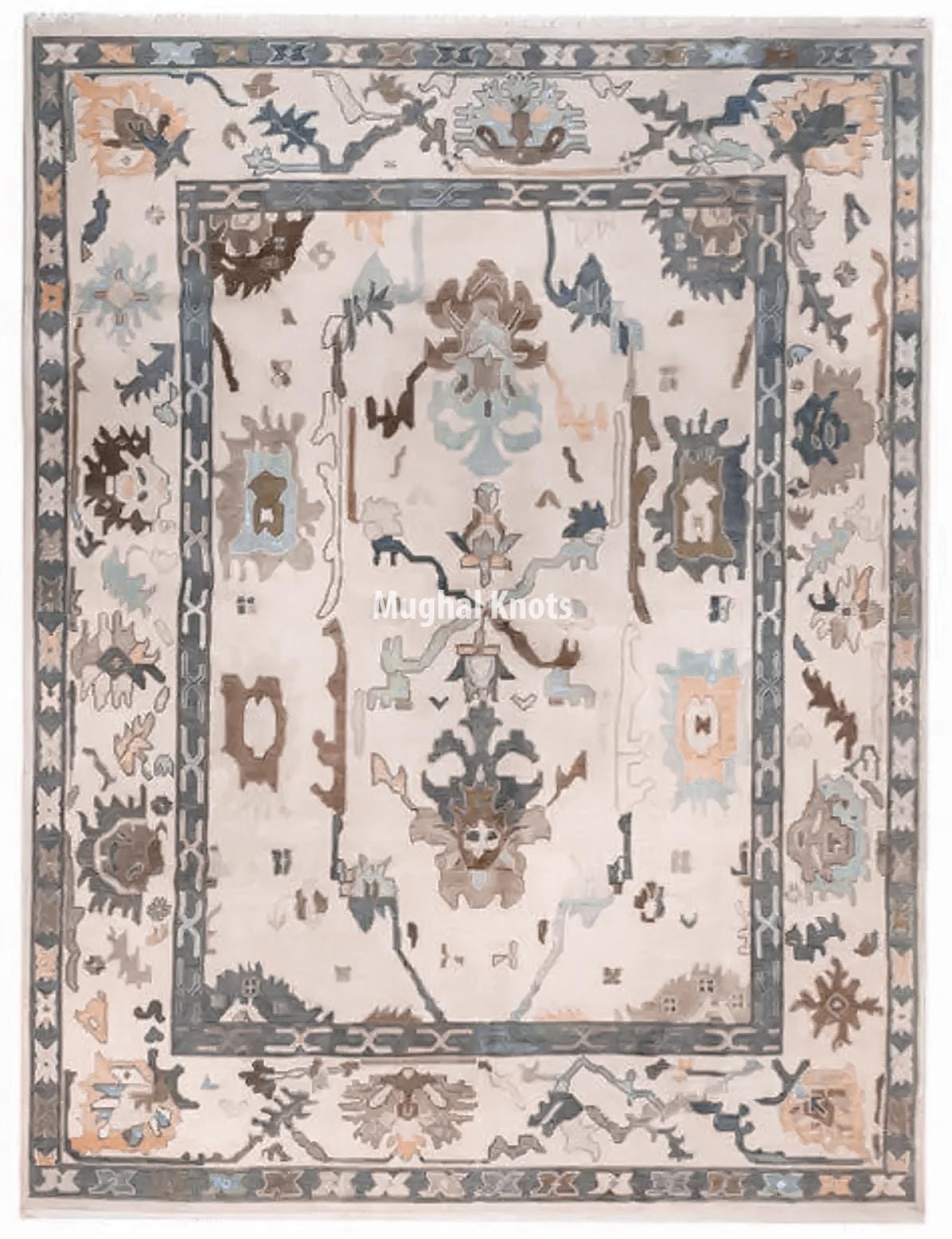 ホワイトハンドノットウシャックラグ 8x10 大型エリアラグ 柔らかく