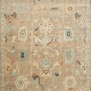 Handmade Camel Oushak Rug, Stunning 8X10 Wool Rug for Elegant Living Room Gift | Bespoke Rug