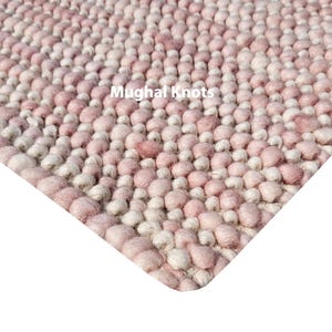 Baby-Rosa Wolle grobstrick Loop handgewebter Teppich für Kinder & Wohnzimmer Dekor, weicher Teppich