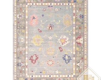 Hand Knotted Grey Wool Rug 5x8 – Traditional Vegetable Dye Carpet