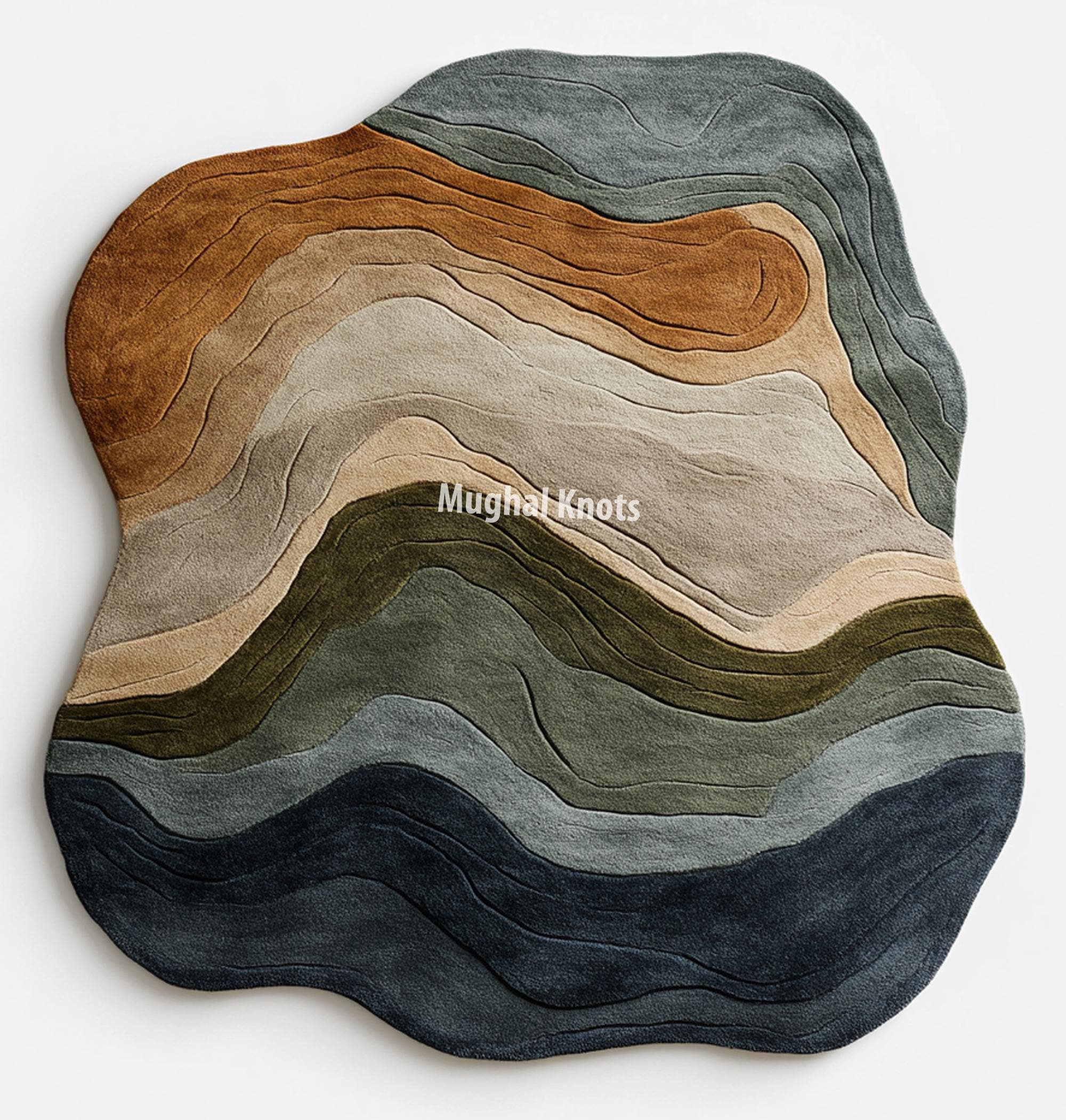 Handmade Abstract Wool Area Rug, Irregular Modern Floor Decor - Etsy