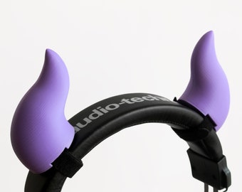 Anime Demon Devil Horns Akcesorium do zestawu słuchawkowego Słuchawki do gier Dodatek do gry Gamer Girl Headpiece Streamer Prezent Słodkie Charms Imp Cosplay FIOLETOWY