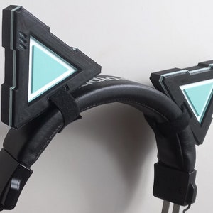 Mecha Kattenoren Accessoire voor Headset Hoofdtelefoon Cyber Robot Kitty Gundam Cyberpunk Gaming Attachment Fox Hoofddeksel Anime Cosplay ZWART GROEN