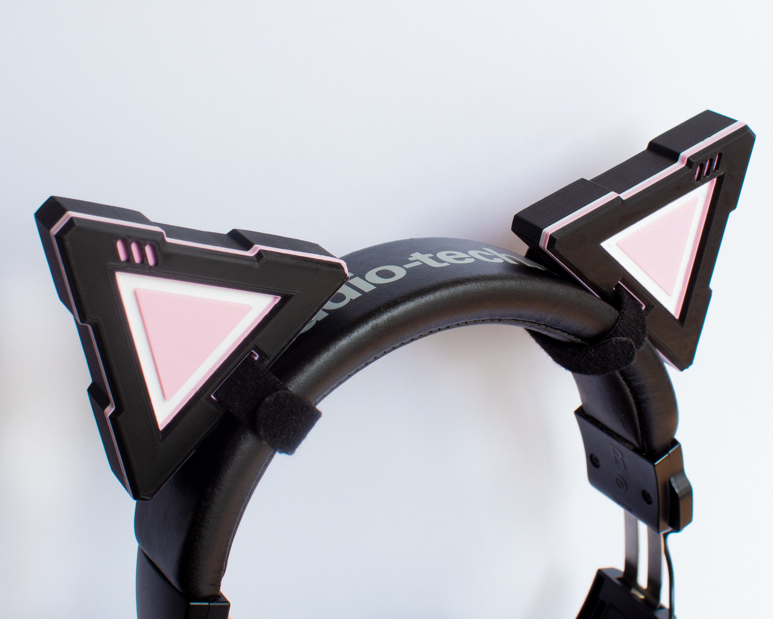 Cat Futuristic Mecha Robot Ears for Headset Headphones black and Pink - Etsy