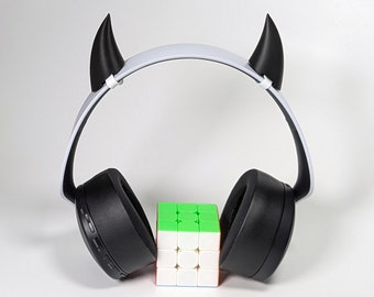 Rogi diabła Akcesorium do zestawu słuchawkowego Demon Gaming Attachment Gamer Girl Headpiece Twitch Streamer Gift Imp Goth Cosplay Gothic BLACK